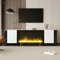 Wiuzo TV-Schrank, Lowboard mit elektrischem Kamin Flammeneffekt, Keine Heizfunktion, Hochglanz, farblich passender TV-Schrank
