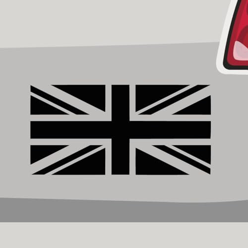Aufkleber - Union Jack Great Britain Flag - Sticker, Folienaukleber für Auto, Motorrad, Fahrrad, Laptop, LKW (10x5cm | Schwarz)