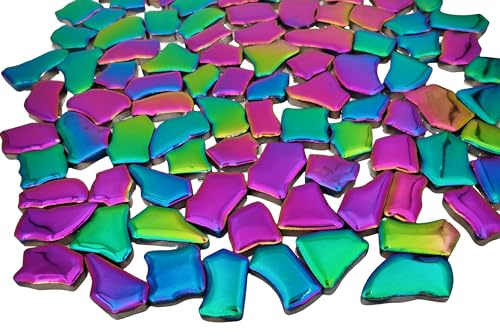 Carreaux de mosaïque en céramique irrégulière, 500 g, 2 à 4 cm, pierres pour loisirs créatifs, décoration murale (arc-en-ciel)