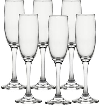 ECHTWERK Sekt-/Champagnerkelche 6er Set, 170 ml, spülmaschinenfest, stabil, elegantes Design, für Champagner, Schaumwein und Aperitifs