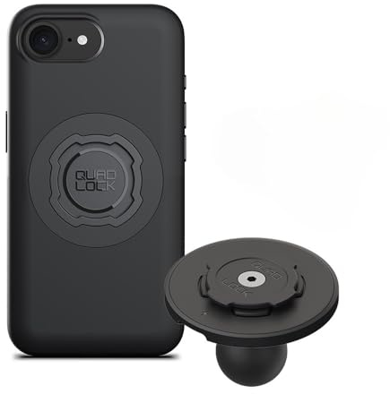 QUAD LOCK 1-Kugel-Top-Cap-Handyhalterungs-Kit mit MAG-Handyhülle und MAG-Wireless-Ladekopf für iPhone 16e, kompatibel mit RAM-1-Kugelgelenkarmen für Auto, LKW oder Wohnmobil.
