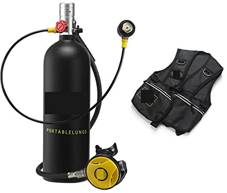 2L Diving Rebreather Tauchausrüstung Tragbar(Silverhead in black bottle)