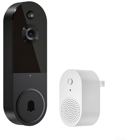 Kabellose Video-Türklingel, 1080P, USB-Echtzeit-Kommunikation für Nachtsicht, WiFi-Kamera mit niedrigem Stromverbrauch für den Heimsicherheitseingang (schwarz)