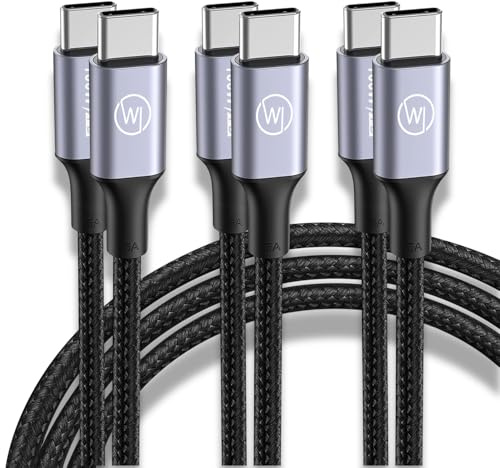 Wicked Chili 3x USB C Kabel 1m, 100W Ladekabel USB-C, DP Alt Mode, 10GBps | Für iPhone 17, 16, 15, Samsung Galaxy S24 S23 S22 MacBook Pro Air iPad Switch LG (10 GBps, Video 4K@60Hz, Fast Charge)