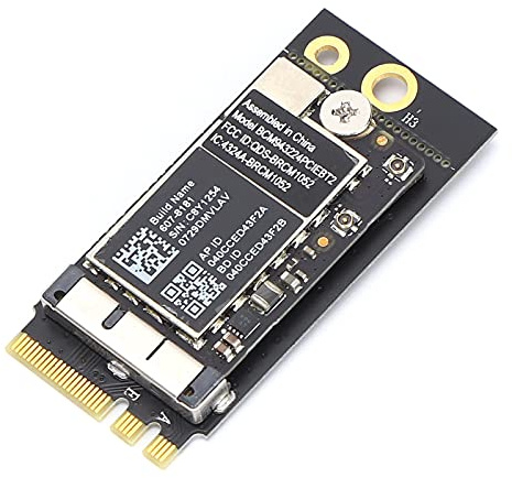 Cryfokt BCM943224PCIEBT2 WLAN-Adapter für A1369/A1370 Laptop, Verbesserte Leistung, Schwarz (Externe Antenne Nicht im Lieferumfang enthalten)