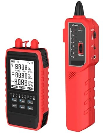 LLOOPK Testeur de fibres, Compteur de puissance optique, testeur de câbles à fibre optique portable, interface universelle FC/SC/ST