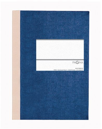 Pagna 15212-02 Geschäftsbuch PNA CLASSICA A5 Papiereinband mit Leinenstruktur, Geweberücken 96 Blatt, kariert, Farbe: blau