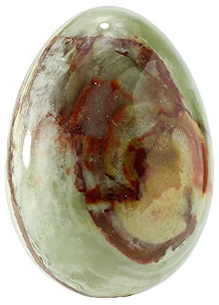 Budawi® Onyxmarmor Ei | Naturstein Deko Ei | poliert | 6,5 cm Höhe | Dekostein | Unikat