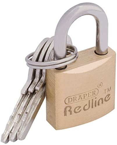 Draper Redline 68019 20 mm Brass Cylinder Padlock
