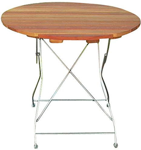 Gartentisch Passau 77cm rund Robinie Flachstahl verzinkt pulverbeschichtet