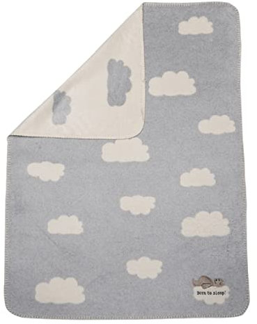 Fussenegger - Baby-und Schlafdecke - Panda/Stickerei - Born to Sleep - Filz - Baumwollgemisch - 75 x 100 cm