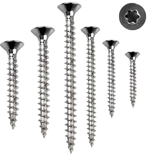 Stahlia Holzschrauben Torx Schrauben 6,0x100mm Spanplattenschrauben Vollgewinde (50 Stück) Edelstahlschrauben Schrauben Set Universalschrauben Senkkopfschrauben TX25