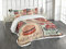 ABAKUHAUS Retro Tagesdecke Set, Retro mexikanische Blechschild, Set mit Kissenbezügen Kein verblassen, für Doppelbetten 220 x 220 cm, Sandbraun Grau