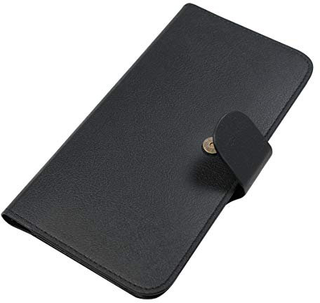 Schützende Handytasche -Cover mit 5 Kartenfächern und Magnetverschluss, 5.5, Schwarz (geeignet für Samsung, Apple, Huawei, Sony, LG, Nokia, etc.)
