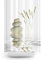 Duschvorhang Zen Digitaldruck Modern Design Polyester Stoff Wasserdicht Waschbar Schimmel und Mehltau beständig mit Haken enthalten (Stone and Reed) (180x200 cm)