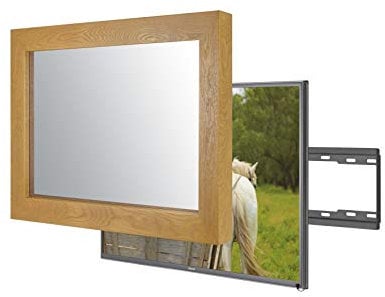 Handmade Framed Mirror TV with 4K TV o Blend This Hidden Mirrored Television into Your Home or Business Decor (50 Inch, Flatenium Original)