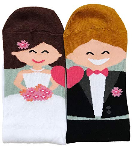 Madyes Lustige Hochzeitssocken – Geschenk für Braut & Bräutigam – Accessoire gegen kalte Füße – Hochzeitsdeko & Brautgeschenk für Damen & Herren Größe 36-40