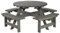 BrackenStyle York 8 Seat Round Picnic Table with Bench Seats and Parasol Hole - Outdoor Dining Furniture for Pubs Garden Patio Use 8 People Seater 1.8M 180cm 6ft Diameter (Dark Grey Wash) - FSC®