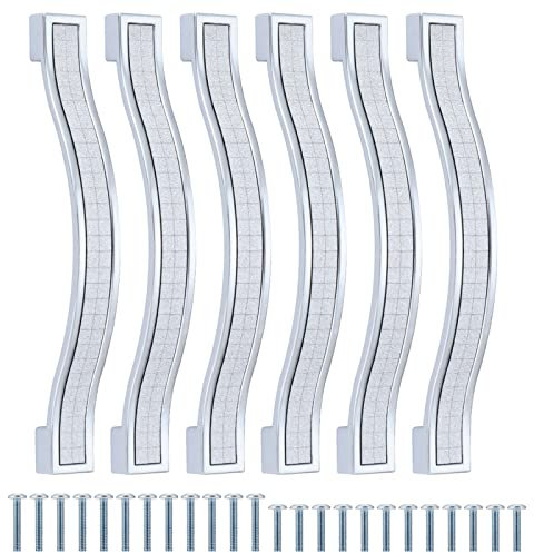 TsunNee Glänzende Kristall-Schrankgriffe, Strassstein-Schubladengriffe, moderne Schrankschleifen, Möbeltür-Ziehgriffe, 128 mm Lochabstand, 12 Stück