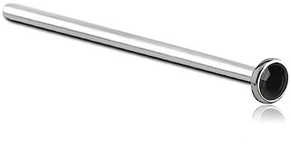 Inoki - Clou de nez acier cristal autrichien 2.15mm - Jonc/Tige 0.8 mm, Longueur 15 mm, Élément 2.15 mm - Onyx