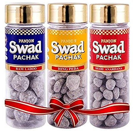 Panjon Swad Combo Pack of Candy Chocolate with Shahi Anardana, Hing Peda and Ram Ladoo Pachak