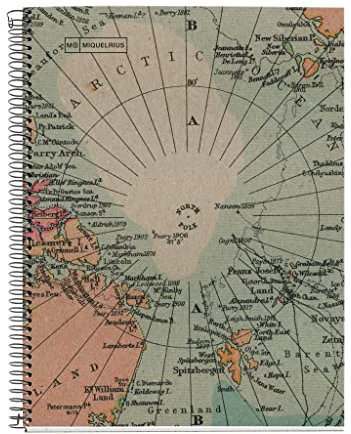 Miquelrius - Notizbuch, 100 % recycelt, 1 farbiger Streifen, A4, 80 Blatt, kariert, 5 mm, Papier 80 g, 4 Bohrungen, Einband aus recyceltem Karton, Design Ecomaps