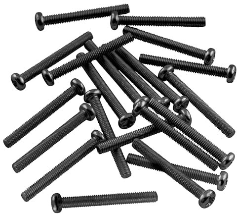 Musiclily Basic 3x25mm Metall Metrisches Gewinde Humbucker Tonabnehmer Befestigung Schrauben Humbucker Rahmenschrauben für Epiphone SG Import Pickups, Schwarz (20er Set)