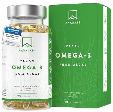 Omega 3 Vegan ad Alta Efficienza [1500 mg] Omega3 con 600mg DHA e 300mg EPA per Dose Giornaliera - Integratore Omega 3 da Olio di Alghe Vegetale Puro Sostenibile - 90 Capsule Liquide