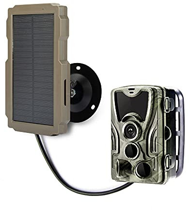scosao Batterie Externe Solaire pour Caméra de Chasse 9V/12V 2400mAh Chargeur Solaire Portable Batterie Étanche IP56 pour et Piege Photographique et Camera Chasseur