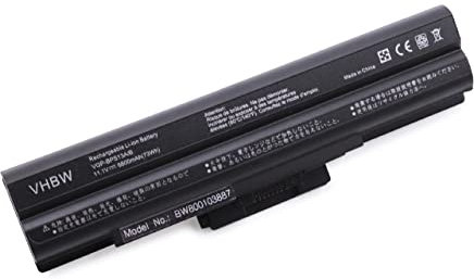 vhbw batteria compatibile con Sony Vaio VPCF11S1E, VPCF11Z1E, VPC-F11ZHJ, VPCF127HGBI laptop notebook (6600mAh, 11,1V, Li-Ion) con chip