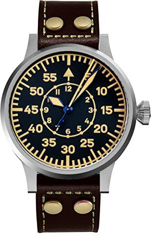 NC Hruodland 42mm Retro Automatik Herren Fliegeruhren Saphirglas PT5000 Mov't 10ATM Mechanische Taucherarmbanduhr für Herren (Color 1)