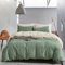 Lanqinglv Set di biancheria da letto matrimoniale con copripiumino reversibile in microfibra, 200 x 200 cm, con chiusura a cerniera e 2 federe da 50 x 75 cm, colore: verde salvia e albicocca