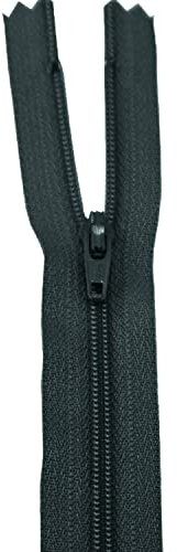 WedDecor YKK Cerniera in nylon grigio con estremità chiusa, denti in metallo resistente, cerniera da cucito per borse, borse, abiti, artigianato, gonne da cucito fai da te, bagagli, pantaloni, 36 cm,