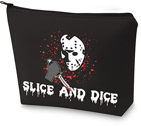 WZMPA Jason Maske Kosmetiktasche Horrorfilm inspirierte Geschenke Slice And Dice Horror Reißverschluss Tasche für Horrorfilm-Fans Geschenke, Slice JasonMask, Passform