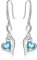 Geburtsstein Unendlich Ohrringe für Damen- Qings 925 Sterling Silber MärzAquamarin Unendlichkeit Herz Zirkonia Baumeln Tropfen Edelstein Ohrstecker Weihnachten Geburtstag Infinity Schmuck