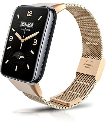 KoGiio Armband für Xiaomi Smart Band 7 Pro (Mi Band 7 Pro), Männer und Frauen Atmungsaktiv Ersatzarmband, Gewebte Edelstahl Mesh Metall Uhrenarmband für Xiaomi Smart Band 7 Pro(Mi Band 7 Pro)-Roségold