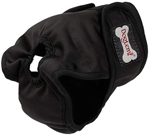 BePetMia Waschbare Windeln für Hunde, Wiederverwendbare Hundewindeln, Umweltfreundliche Damenbinden Höschen für weibliche Haustiere (Schwarz, XL: 44-66cm)