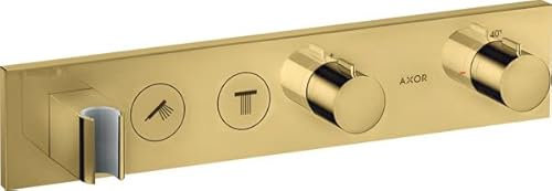 hansgrohe AXOR ShowerSolutions Thermostatmodul Select 460/90, Unterputz, 2 Verbraucher, Fertigset, Farbe: Polished Gold Optic
