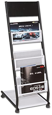 ACiyD 101,6 cm hoher Zeitschriftenständer, Bodenständer, Aktenhalter, Zeitschriftenhalter, Metall, Prospektständer/Buch-Organizer/Zeitungsständer/Flyerständer (schwarz)
