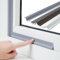 Esufeir 315Inch/8M Grigio Forma T Paraspifferi Finestra Scorrevole Porta Entrata,PU Schiuma Guarnizione Autoadesiva Isolante Isolante Acustico Striscia di Tenuta per Finestre Fredde Alluminio,Sotto