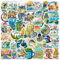 PRETTY SUNSHINE Camping im Freien Sticker Set 50 Stück, Vintage Aufkleber für Koffer MacBook Fahrrad Helm Laptop Skateboard Auto Motorrad Wasserfest Reisen Sticker