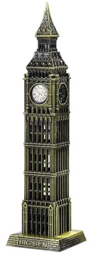 Gadpiparty Big Ben-Statue Architekturmodell Legierung England Big Ben Glockenturm Sammlerfigur Tourismus-Souvenir Tischdekoration, Legierung, Messingfarben