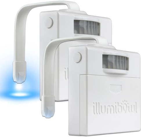 ILLUMIBOWL Toilet Night Light, As Seen On Shark Tank, Multi-Color, Universal Fit, Battery Powered Motion Sensor Night Light, Bathroom Gadgets, Potty Training LED Toilet Light, Pack of 2