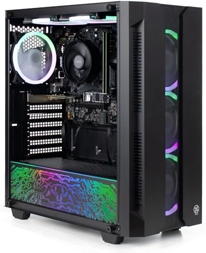 XUM Elite Prebuilt Gaming PC: AMD Ryzen 5 8600G, Radeon Integrated Graphics, 16GB DDR5 RAM, 1TB NVME SSD. 500W PSU 80+ Bronze, aRGB, WiFi 5, Windows 11 Home, Entry Level, Black Case