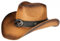 Nyls Création Chapeau Cowboy Marron Paille USA Country Medaille Prestige Wyatt - Taille Unique - Marron