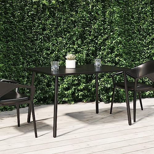 QZZCED Gartentisch Anthrazit 110x80x71 cm Stahl, Outdoor Tisch Balkon Esstisch Garten Lounge Tisch Patio Tisch für Gärten, Terrassen, Balkone