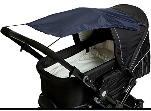 Sonnensegel mit UV-Schutz 50+ universal Sonnenverdeck für Kinderwagen Baby Sonnenschutz (Marine)