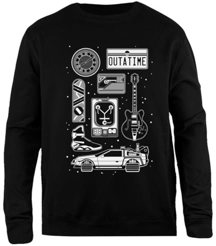 Zymbatee Bttf Icon Set Schwarzer Unisex-Pullover Mit Klassischer Passform Und Rundhalsausschnitt