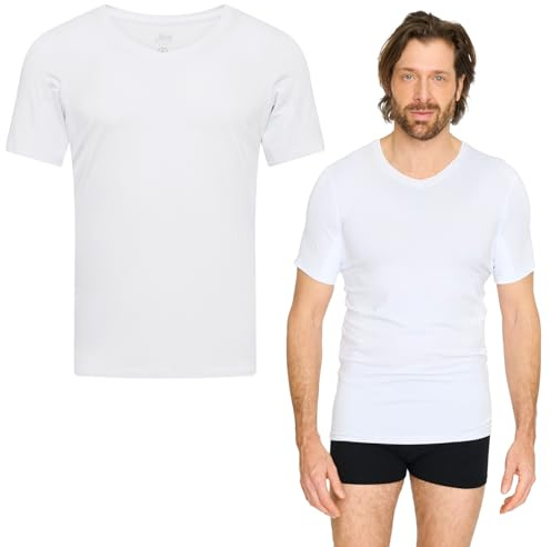 jbs Anti-Schweiß Shirt für Herren–Schweißresistentes Unterhemd mit Membran-Technologie–Bambus & Baumwolle–Schutz vor Schweißflecken – 3XL – Weiß – 1er Pack
