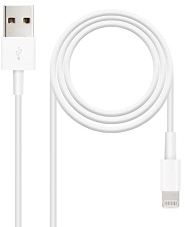 Cable Lightning a USB 2.0, modelo Lightning-USB A/M, con una longitud de 50 cm, ideal para conectar dispositivos Apple con puerto Lightning a puertos USB.